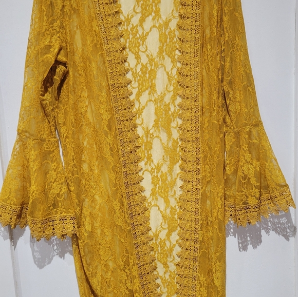 Golden Lace Kimono - Picture 3 of 11